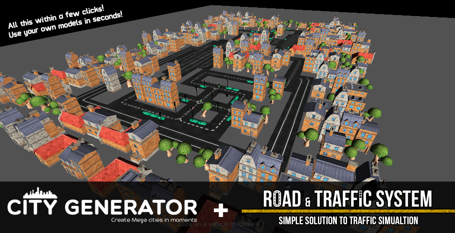 Road & Traffic System + City Generator