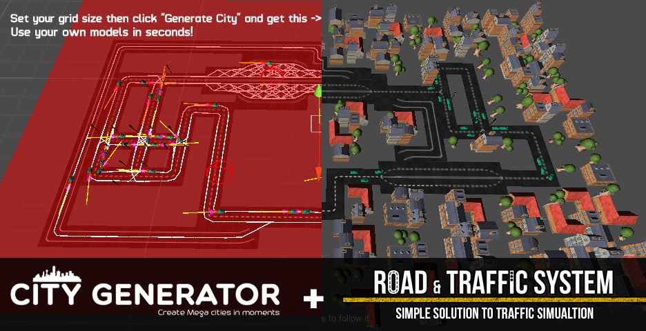 Road & Traffic System + City Generator